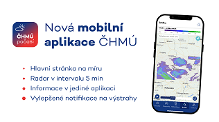 Nová mobilní aplikace Počasí ČHMÚ
(Kliknutím se obrázek zvětší)