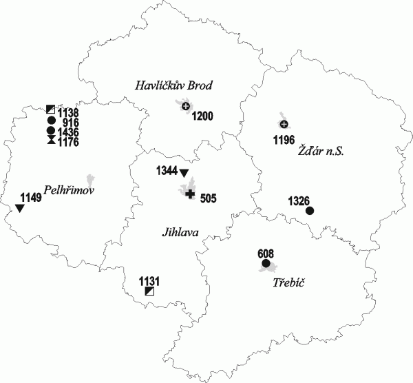 Map - Vysocina region