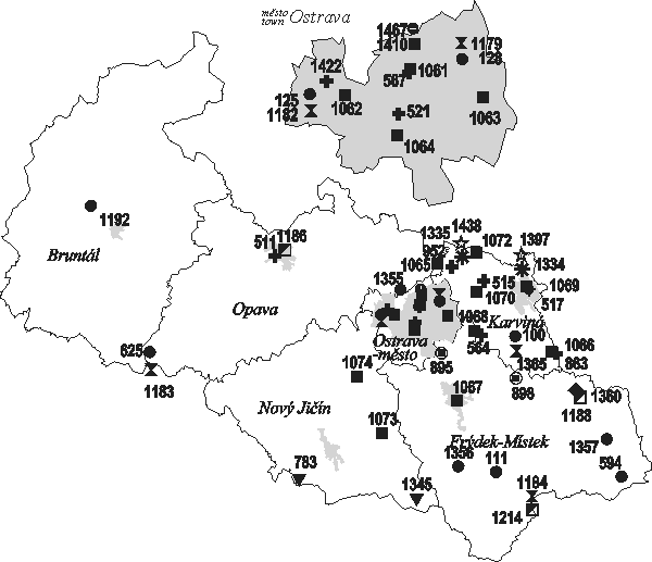 Mapa - Moravskoslezsk kraj