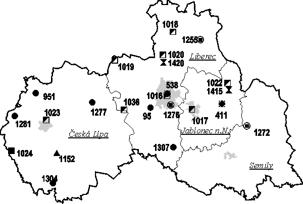 Mapa - Libereck kraj